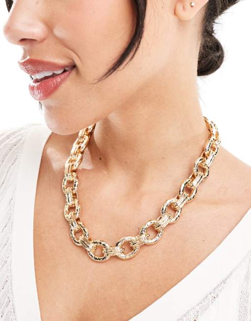Mango - Collana dorata a maglie 