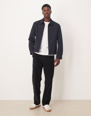 Mango Collared Jacket In Blue