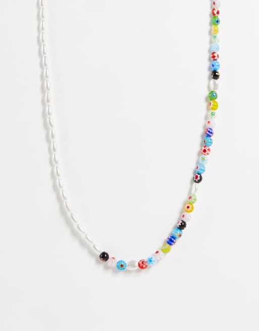 Mango - Collier de perles variées - Multicolore