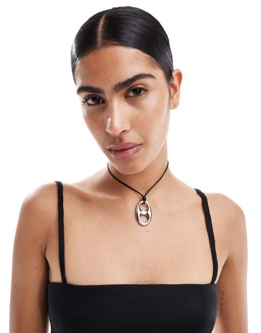 Mango - Collier ras de cou à pendentif - Argenté