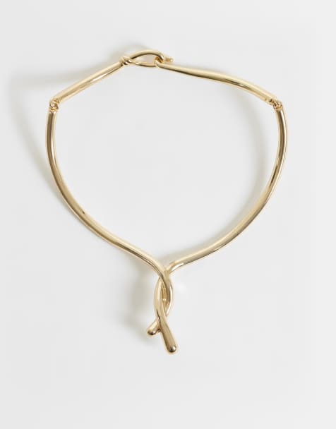 Mango collier torsadé doré - view 1