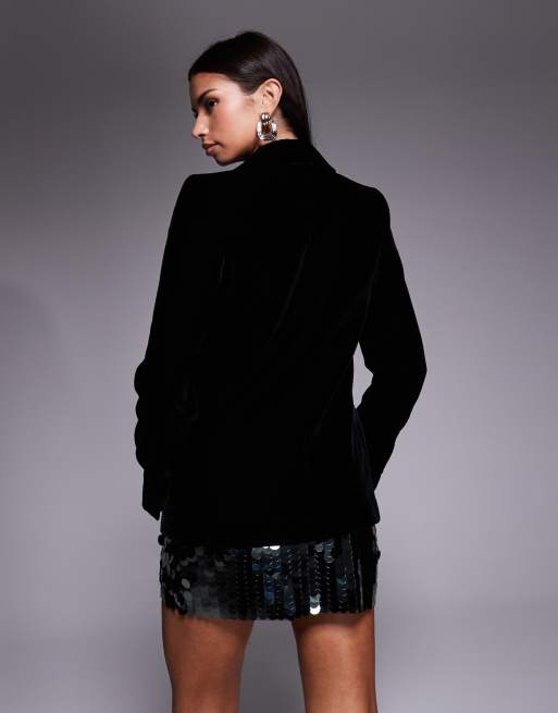 Mango - Combi - Blazer en velours - Noir, 4 de 4