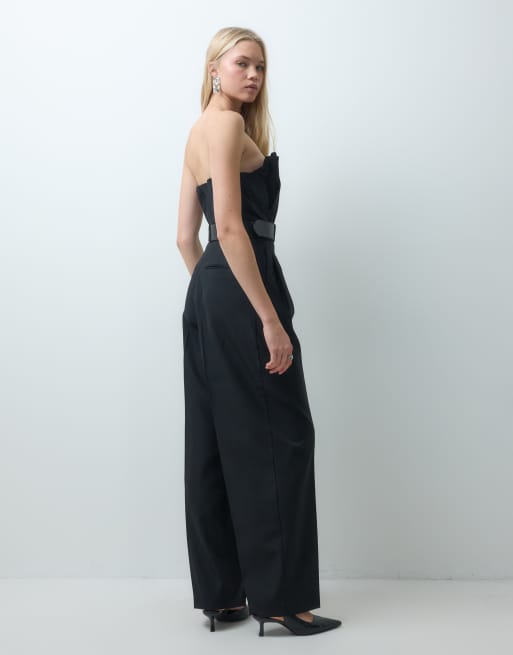 Mango combinaison à épaules dénudées avec ceinture noire, 3 de 4