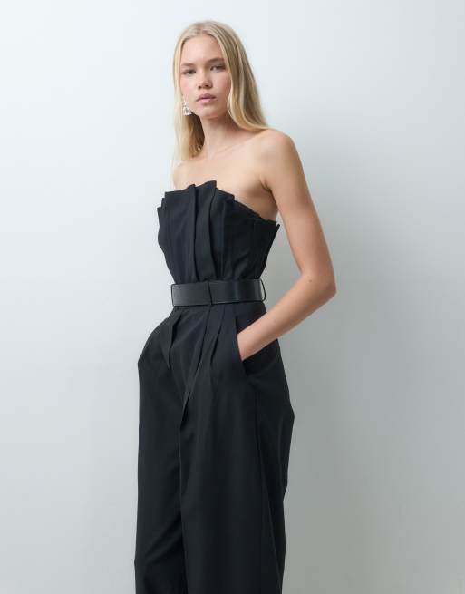 Mango combinaison à épaules dénudées avec ceinture noire, 4 de 4