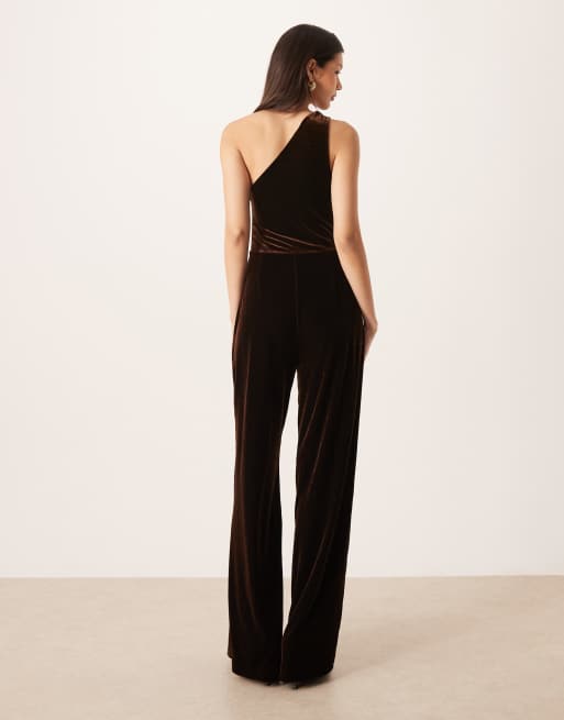 Mango - Combinaison asymétrique en velours - Marron, 4 de 4