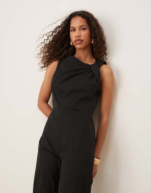 Mango Combinaison avec bretelle effet noué Noir ASOS