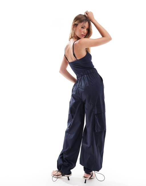 Mango jumpsuit blue clearance