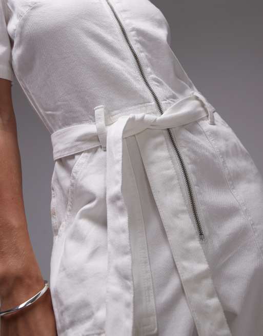 Mango Combinaison décontractée en denim avec fermeture éclair - Main Image