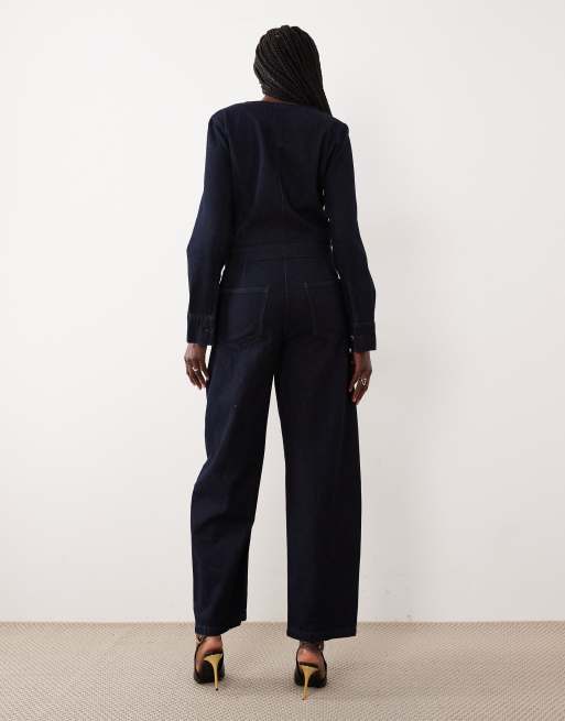 Mango - Combinaison en pur coton à manches longues - Indigo, 3 de 4