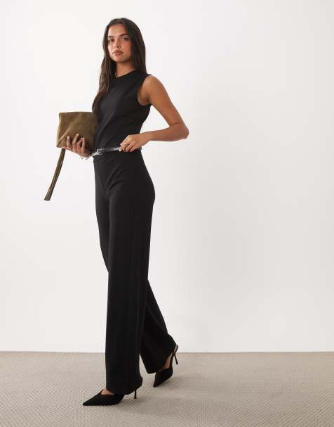 Mango combinaison sans manches ajustée avec ceinture noire - view 1