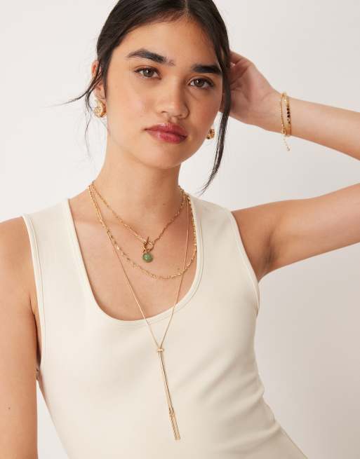 Mango - Compact gebreide midi-jurk met lage ronde hals in gebroken wit , 4 van 4