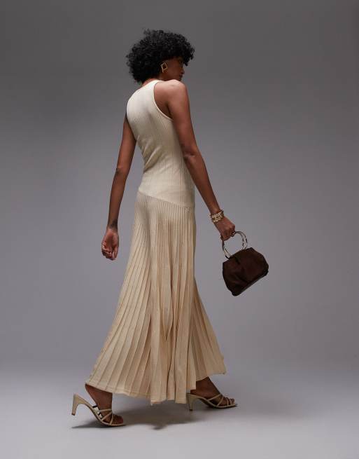 Mango compact knit dropped waist maxi dress in buttermilk , 3 of 4