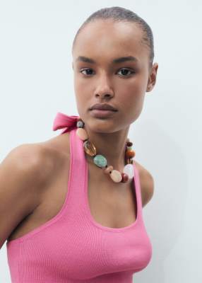Mango Compact Knit Halter Top