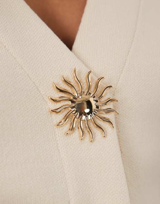 Mango compact knit short sleeve cardigan with statement sunshine button in cream , 3 of 4