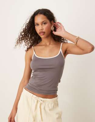 Mango Contrast Trim Slim Fit Tank Top