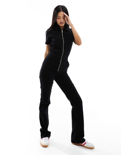 Mango Cord Jumpsuit in Schwarz ASOS