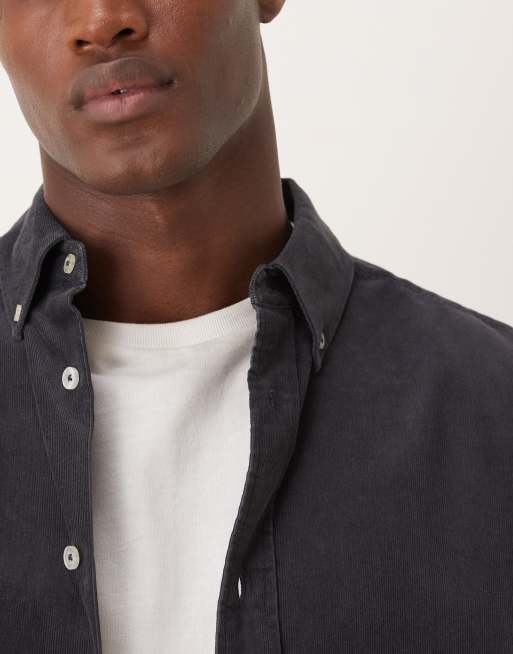 Mango cord overshirt in charcoal, 5 of 5