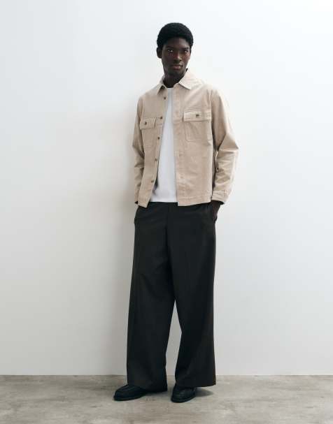Mango cord overshirt in grey - view 1