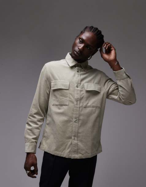 Mango cord shirt in pale green - view 1