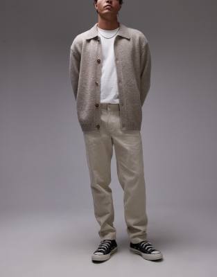 Mango Mango corduroy trousers in ecru-Neutral