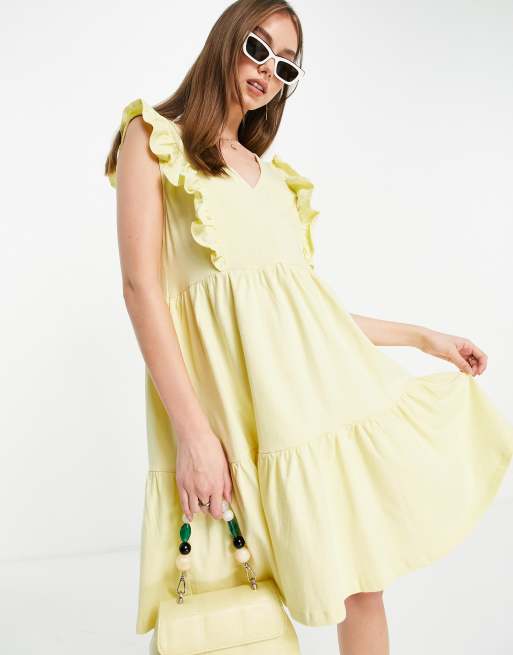 casual light yellow dress