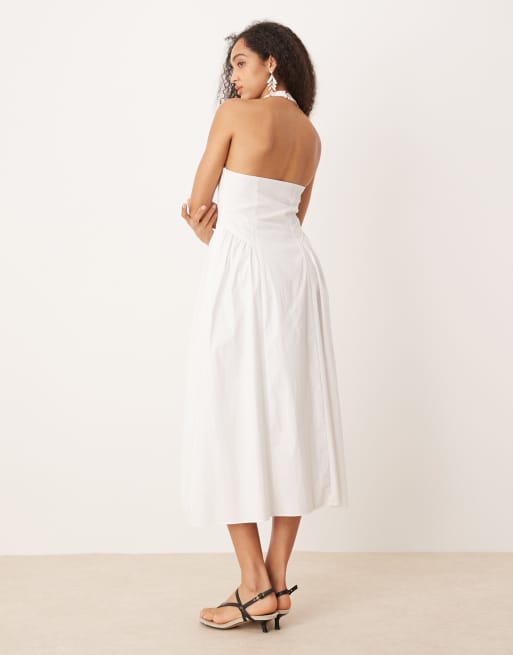 slim fit dress slacks Can't Relax Halter Mini Dress White