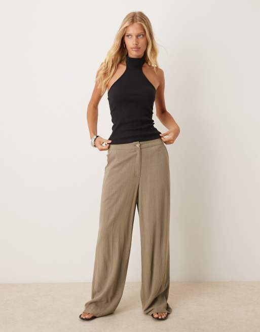 Mango cotton halter racer neck vest top in black , 4 of 4