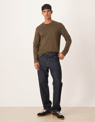 Mango Cotton Long Sleeve T-shirt In Green