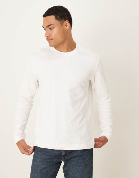 Mango cotton long sleeve t-shirt in white - view 1