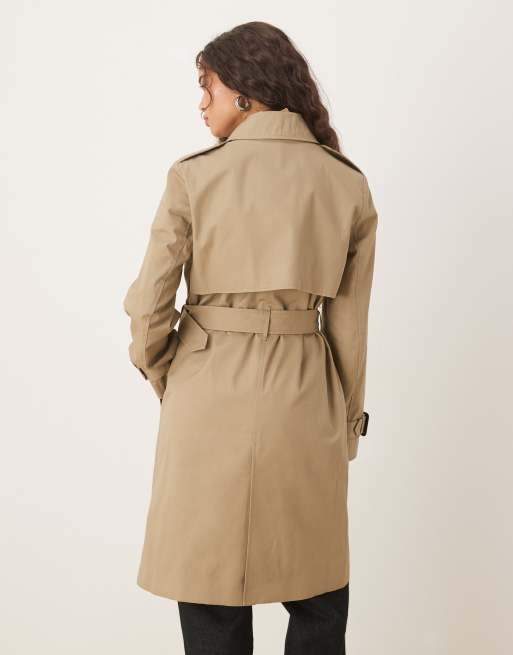 Mango cotton mid length trench coat in beige ASOS