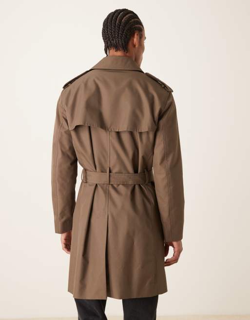 Mango cotton mix belted trench coat in brown, 3 of 5