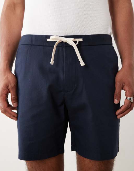 Mango cotton mix draw string shorts in navy, 5 of 5
