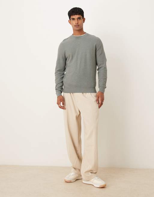 Mango cotton mix fine knit jumper in pale green, 2 of 5