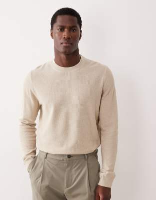 Mango Cotton Mix Fine Knit Sweater In Neutral
