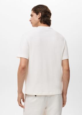 Mango Short Sleeve Cotton Crewneck Sweater In White