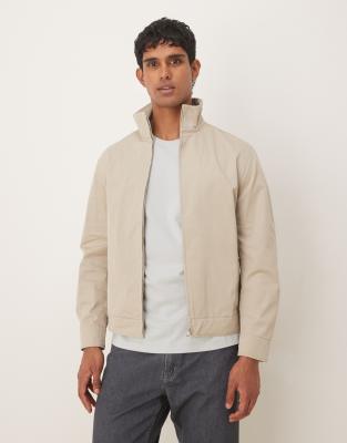 Mango Mango cotton mix jacket in beige-Neutral