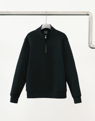 Mango cotton mix quarter zip knit sweater in navy navy 13490₽