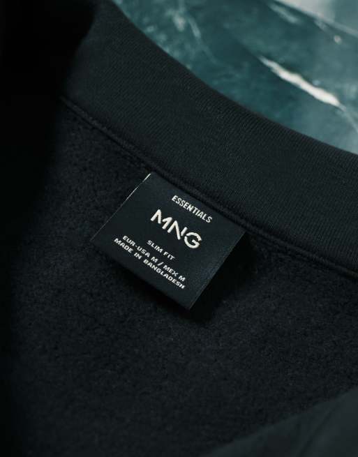 Mango cotton mix quarter zip sweatshirt in navy, 5 of 5