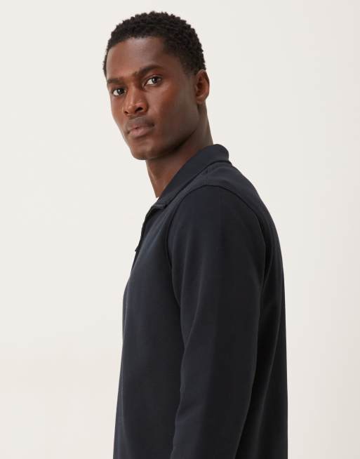 Mango cotton mix quarter zip top in light gray | ASOS