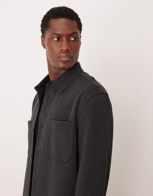 Mango cotton mix shacket in charcoal, 4 of 5