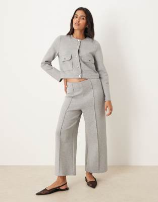 Mango Cotton Mix Soft Touch Jacket With Gold Buttons In Gray