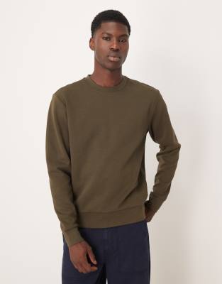 Mango cotton mix sweatshirt in dark green-Grey