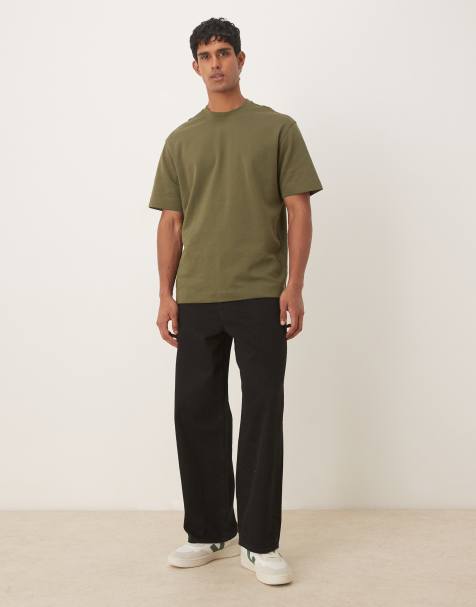 Mango cotton mix t-shirt in khaki - view 1