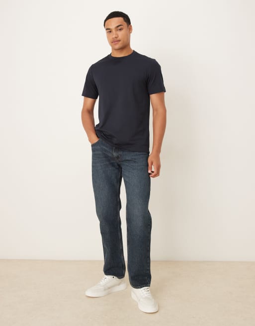 Mango cotton mix t-shirt in navy, 2 of 5