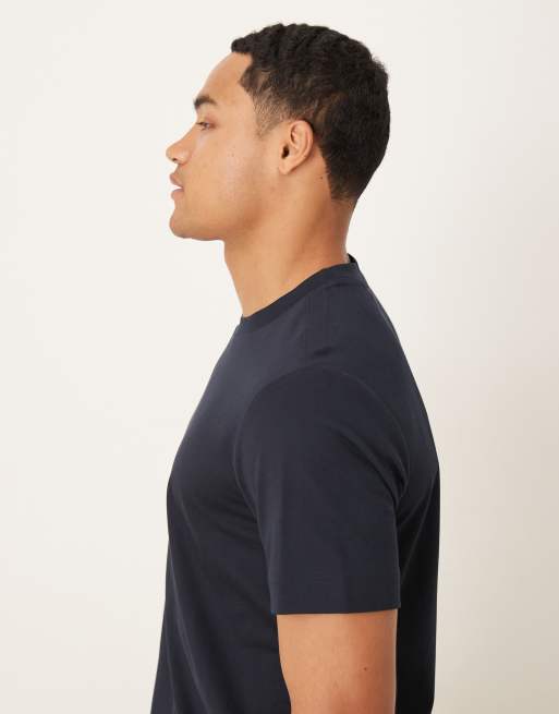 Mango cotton mix t-shirt in navy, 4 of 5