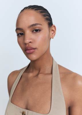 Mango Cotton Mix Tailored Halter Vest