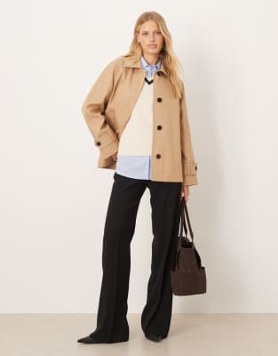 Mango Cotton Parka Jacket In Brown