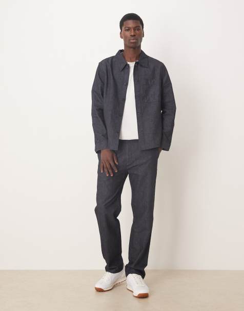 Mango cotton relaxed shacket & jean co-ord in indigo - view 1