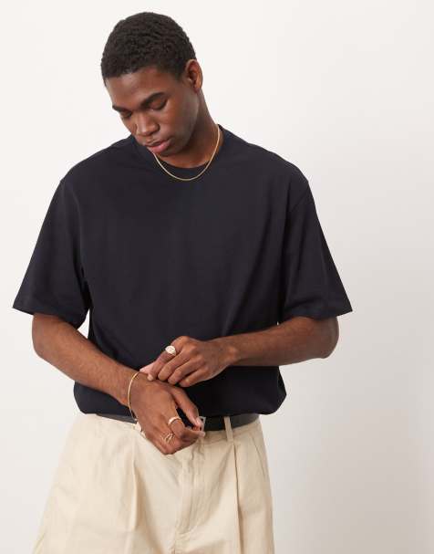 Mango cotton relaxed t-shirt in navy - view 1