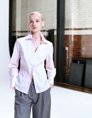 Mango Cotton Rich Classic Shirt In Pink